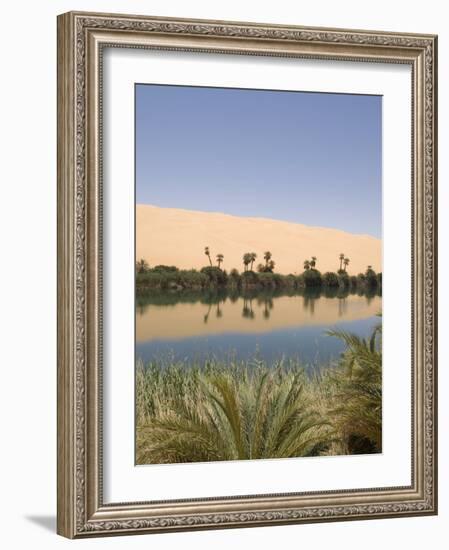 Umm El Ma Lake, Erg Awbari, Sahara Desert, Fezzan, Libya, North Africa, Africa-Pitamitz Sergio-Framed Photographic Print