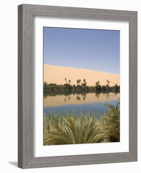 Umm El Ma Lake, Erg Awbari, Sahara Desert, Fezzan, Libya, North Africa, Africa-Pitamitz Sergio-Framed Photographic Print