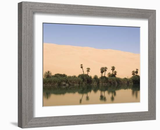 Umm El Ma Lake, Erg Awbari, Sahara Desert, Fezzan, Libya, North Africa, Africa-Pitamitz Sergio-Framed Photographic Print