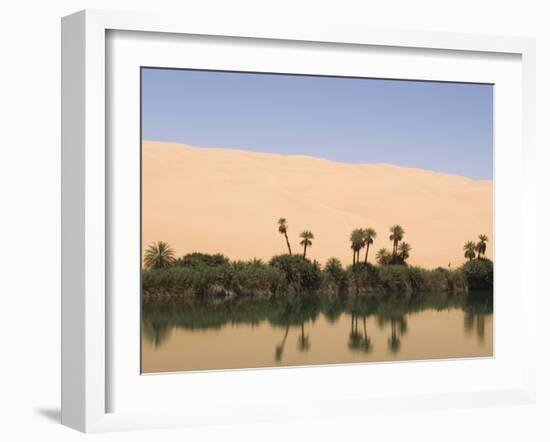 Umm El Ma Lake, Erg Awbari, Sahara Desert, Fezzan, Libya, North Africa, Africa-Pitamitz Sergio-Framed Photographic Print