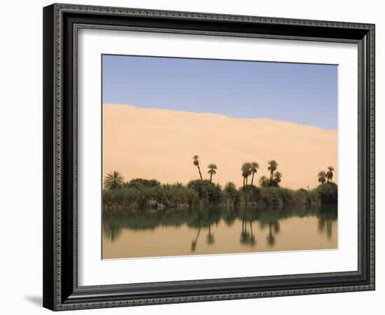 Umm El Ma Lake, Erg Awbari, Sahara Desert, Fezzan, Libya, North Africa, Africa-Pitamitz Sergio-Framed Photographic Print