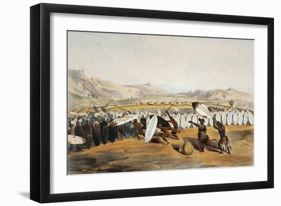 Umpanda Inspecting Troops at Nonduengi, 1849-George French Angas-Framed Giclee Print