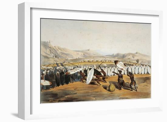 Umpanda Inspecting Troops at Nonduengi, 1849-George French Angas-Framed Giclee Print