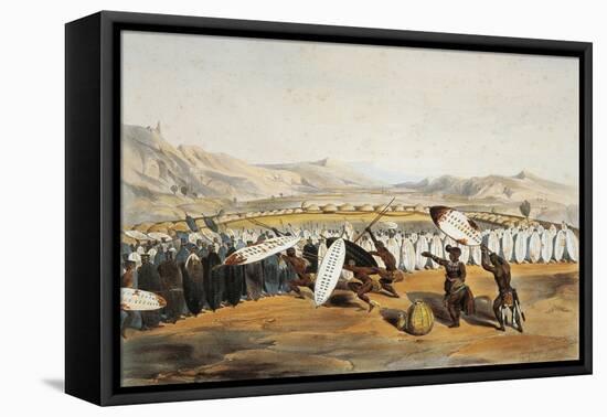 Umpanda Inspecting Troops at Nonduengi, 1849-George French Angas-Framed Premier Image Canvas