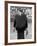 Umpire Bill Summers Glaring Toward Cleveland Indians Dugout-George Silk-Framed Premium Photographic Print