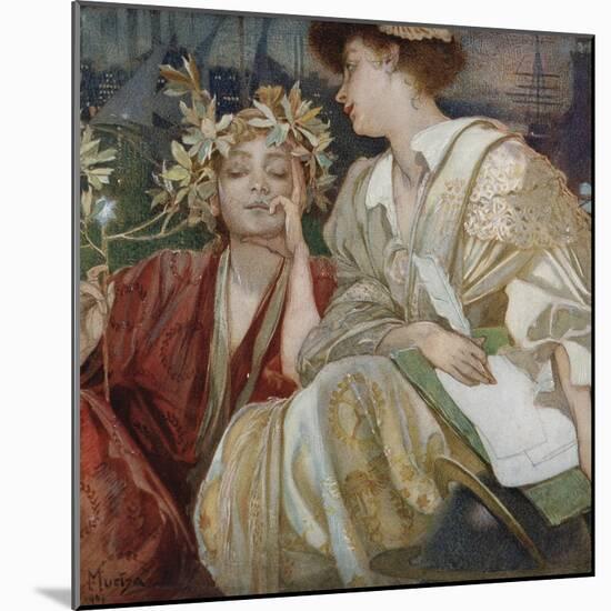 Umschlag Fuer Die Zeitschrift Town Topics New York, 1910-Alphonse Mucha-Mounted Giclee Print