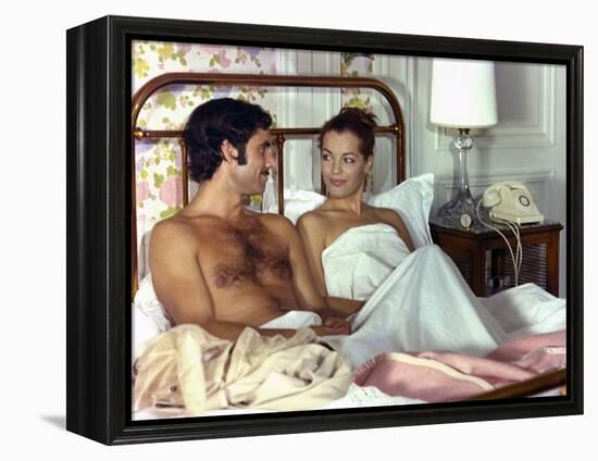 Un Amour by Pluie by Jean Claude Brialy with Romy Schneider and Nino Castelnuovo, 1973 (photo)-null-Framed Stretched Canvas