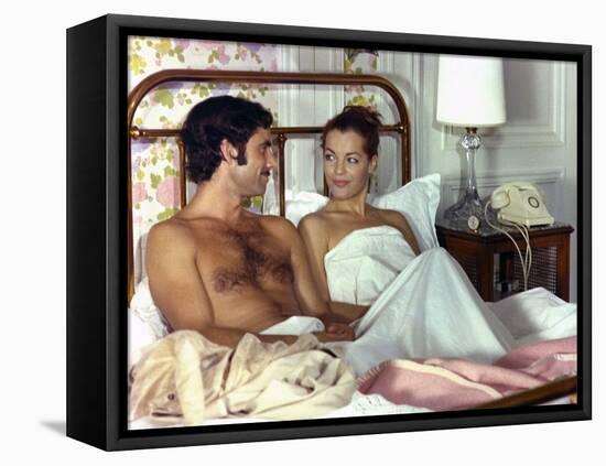 Un Amour by Pluie by Jean Claude Brialy with Romy Schneider and Nino Castelnuovo, 1973 (photo)-null-Framed Stretched Canvas