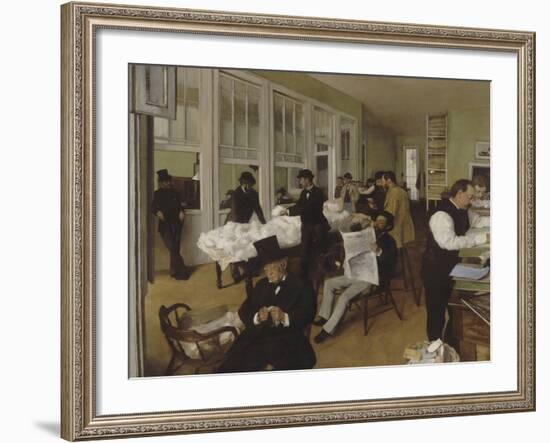 Un bureau de coton à la Nouvelle-Orléans-Edgar Degas-Framed Giclee Print