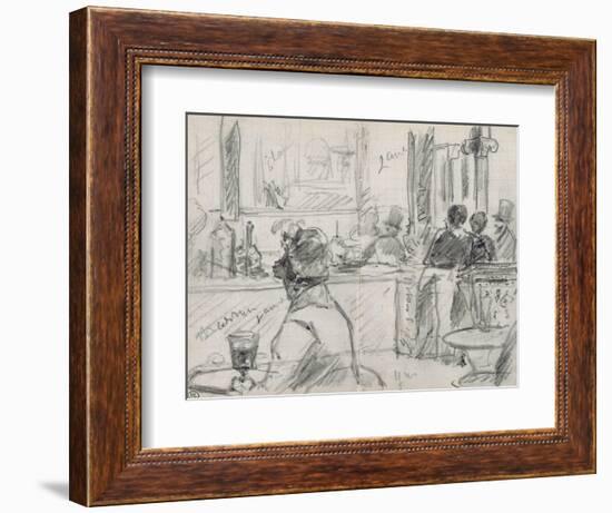 Un café, place du Théâtre Français-Edouard Manet-Framed Giclee Print