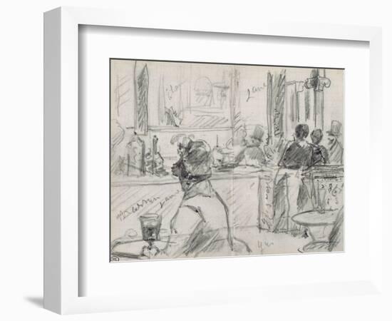 Un café, place du Théâtre Français-Edouard Manet-Framed Giclee Print