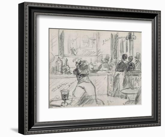 Un café, place du Théâtre Français-Edouard Manet-Framed Giclee Print