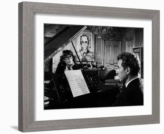 Un Clair by Lune a Maubeuge by JeanCherasse with Bernadette Lafont and Pierre Perr 1962 (b/w photo)-null-Framed Photo