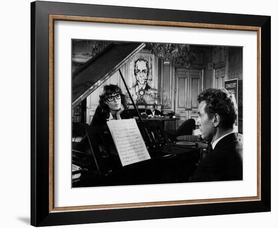 Un Clair by Lune a Maubeuge by JeanCherasse with Bernadette Lafont and Pierre Perr 1962 (b/w photo)-null-Framed Photo