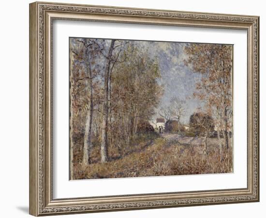 Un coin de bois aux Sablons, dit la route à l'orée du bois (lisière de forêt de Fontainebleau,-Alfred Sisley-Framed Giclee Print