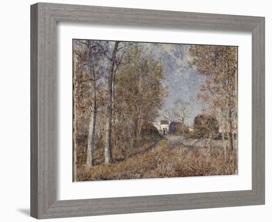 Un coin de bois aux Sablons, dit la route à l'orée du bois (lisière de forêt de Fontainebleau,-Alfred Sisley-Framed Giclee Print