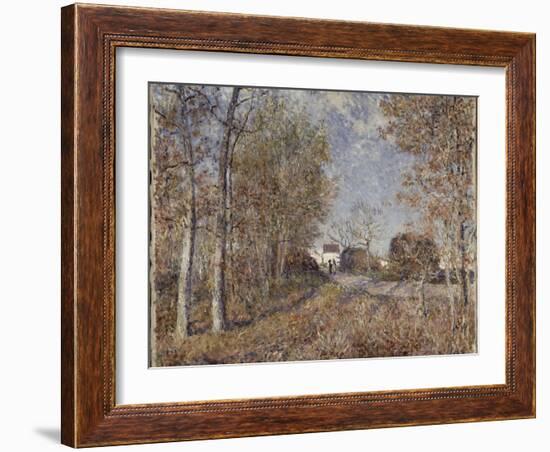 Un coin de bois aux Sablons, dit la route à l'orée du bois (lisière de forêt de Fontainebleau,-Alfred Sisley-Framed Giclee Print