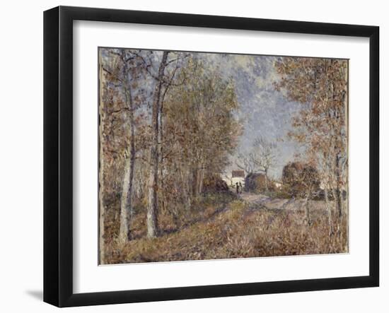 Un coin de bois aux Sablons, dit la route à l'orée du bois (lisière de forêt de Fontainebleau,-Alfred Sisley-Framed Giclee Print