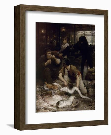 Un coin de la Halle aux poissons le matin (1880)-Victor Gabriel Gilbert-Framed Giclee Print