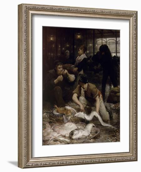 Un coin de la Halle aux poissons le matin (1880)-Victor Gabriel Gilbert-Framed Giclee Print