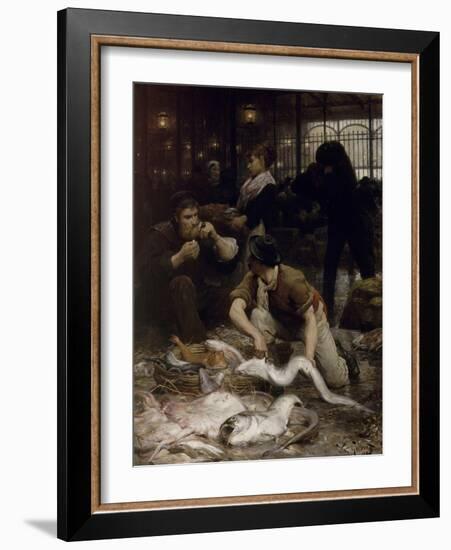 Un coin de la Halle aux poissons le matin (1880)-Victor Gabriel Gilbert-Framed Giclee Print