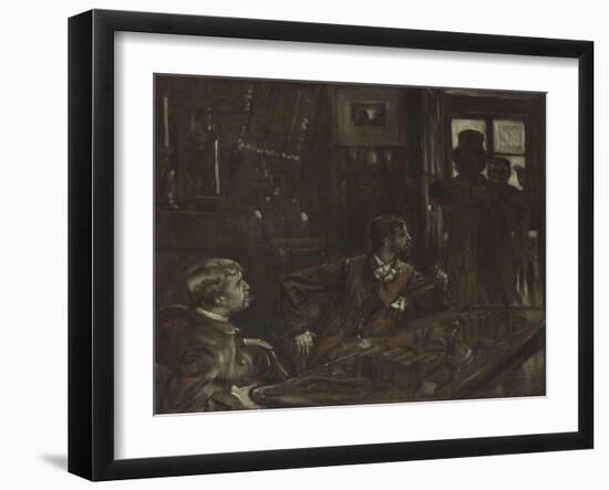 Un épisode de René Mauperin, roman d'Edmond et Jules Goncourt : Boisjorand de Villacourt provoque-James Tissot-Framed Giclee Print