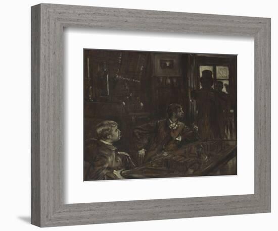 Un épisode de René Mauperin, roman d'Edmond et Jules Goncourt : Boisjorand de Villacourt provoque-James Tissot-Framed Giclee Print