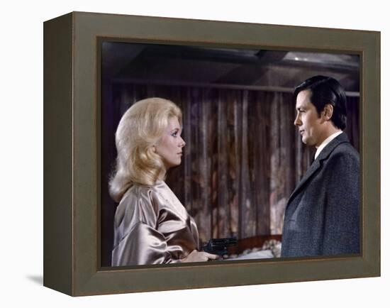Un Flic by JeanPierreMelville with Catherine Deneuve and Alain Delon, 1972 (photo)-null-Framed Stretched Canvas