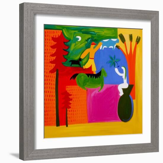 Un futuro pleno para mi hermano, 1997, (oil on linen)-Cristina Rodriguez-Framed Giclee Print