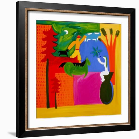 Un futuro pleno para mi hermano, 1997, (oil on linen)-Cristina Rodriguez-Framed Giclee Print