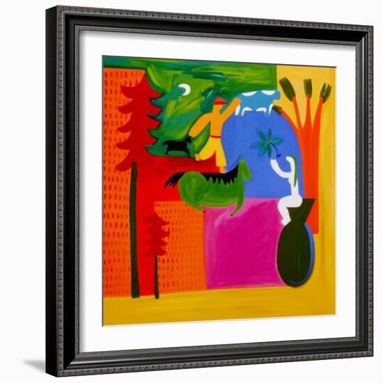 Un futuro pleno para mi hermano, 1997, (oil on linen)-Cristina Rodriguez-Framed Giclee Print