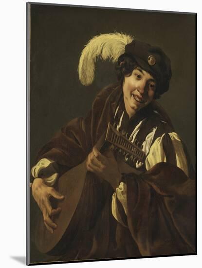 Un Garcon Joue Du Luth (L'ouie, Serie Des Cinq Sens) - A Boy Playing the Lute (Hearing. from the Se-Hendrick Jansz Terbrugghen-Mounted Giclee Print