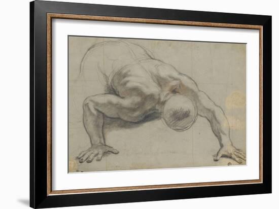 Un homme renversé la face contre terre, s'appuyant sur les deux mains-Antoine Coypel-Framed Giclee Print