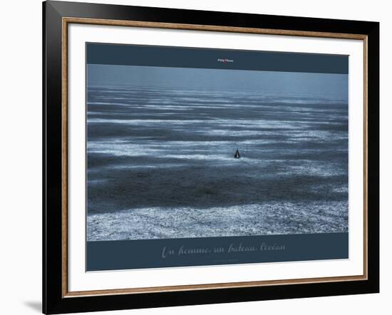 Un homme, un bateau, l'océan-Philip Plisson-Framed Art Print