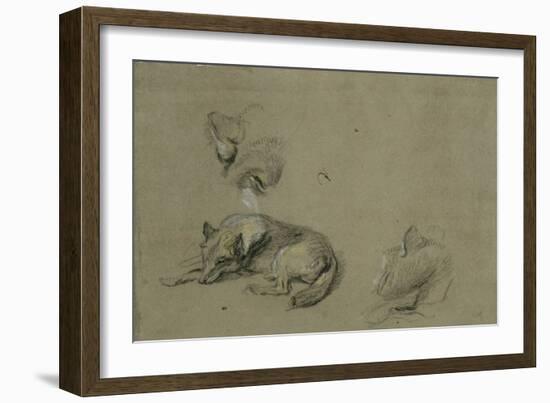 Un loup couché et deux têtes-Pieter Boel-Framed Giclee Print