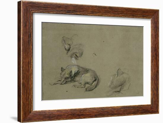 Un loup couché et deux têtes-Pieter Boel-Framed Giclee Print