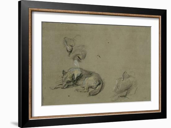 Un loup couché et deux têtes-Pieter Boel-Framed Giclee Print