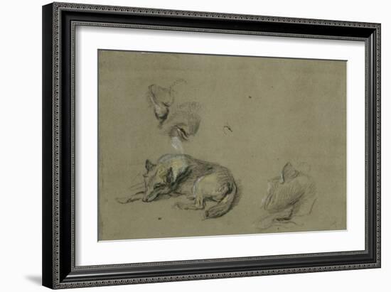 Un loup couché et deux têtes-Pieter Boel-Framed Giclee Print