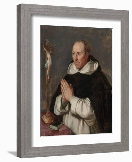 Un Moine En Priere, Portrait Presume De Saint Thomas D'aquin - A Monk Praying, Presumably Saint Tho-Peter Paul (school of) Rubens-Framed Giclee Print