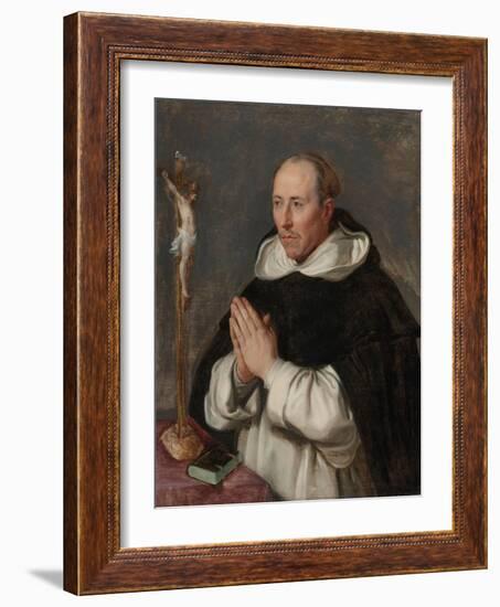 Un Moine En Priere, Portrait Presume De Saint Thomas D'aquin - A Monk Praying, Presumably Saint Tho-Peter Paul (school of) Rubens-Framed Giclee Print