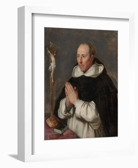 Un Moine En Priere, Portrait Presume De Saint Thomas D'aquin - A Monk Praying, Presumably Saint Tho-Peter Paul (school of) Rubens-Framed Giclee Print