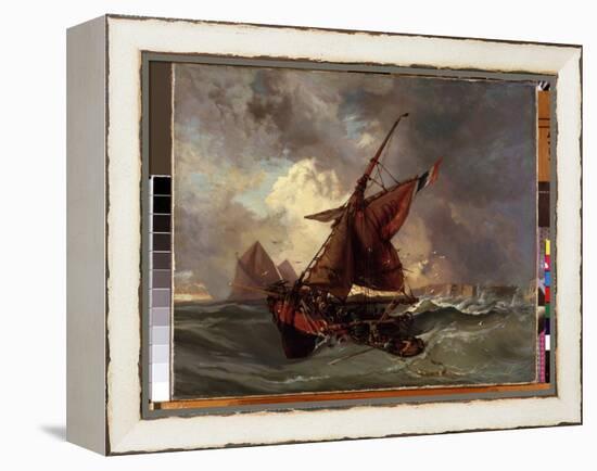 Un Navire Dans La Tempete  (Ships at Stormy Sea) Peinture D'eugene Delacroix (1798-1863) 19Eme Sie-Ferdinand Victor Eugene Delacroix-Framed Premier Image Canvas