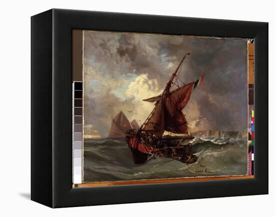 Un Navire Dans La Tempete  (Ships at Stormy Sea) Peinture D'eugene Delacroix (1798-1863) 19Eme Sie-Ferdinand Victor Eugene Delacroix-Framed Premier Image Canvas