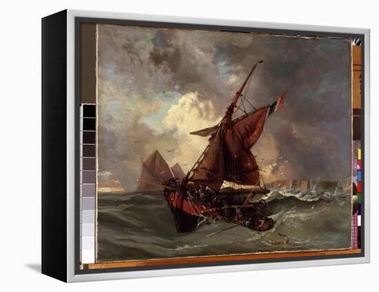 Un Navire Dans La Tempete  (Ships at Stormy Sea) Peinture D'eugene Delacroix (1798-1863) 19Eme Sie-Ferdinand Victor Eugene Delacroix-Framed Premier Image Canvas