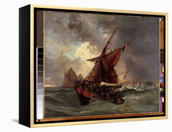 Un Navire Dans La Tempete  (Ships at Stormy Sea) Peinture D'eugene Delacroix (1798-1863) 19Eme Sie-Ferdinand Victor Eugene Delacroix-Framed Premier Image Canvas