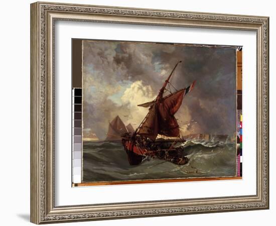 Un Navire Dans La Tempete  (Ships at Stormy Sea) Peinture D'eugene Delacroix (1798-1863) 19Eme Sie-Ferdinand Victor Eugene Delacroix-Framed Giclee Print