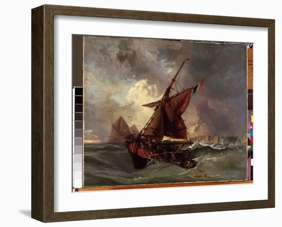 Un Navire Dans La Tempete  (Ships at Stormy Sea) Peinture D'eugene Delacroix (1798-1863) 19Eme Sie-Ferdinand Victor Eugene Delacroix-Framed Giclee Print