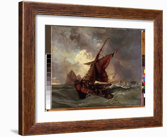 Un Navire Dans La Tempete  (Ships at Stormy Sea) Peinture D'eugene Delacroix (1798-1863) 19Eme Sie-Ferdinand Victor Eugene Delacroix-Framed Giclee Print