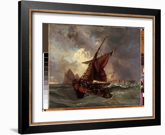 Un Navire Dans La Tempete  (Ships at Stormy Sea) Peinture D'eugene Delacroix (1798-1863) 19Eme Sie-Ferdinand Victor Eugene Delacroix-Framed Giclee Print