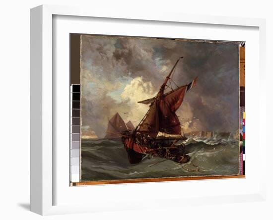 Un Navire Dans La Tempete  (Ships at Stormy Sea) Peinture D'eugene Delacroix (1798-1863) 19Eme Sie-Ferdinand Victor Eugene Delacroix-Framed Giclee Print